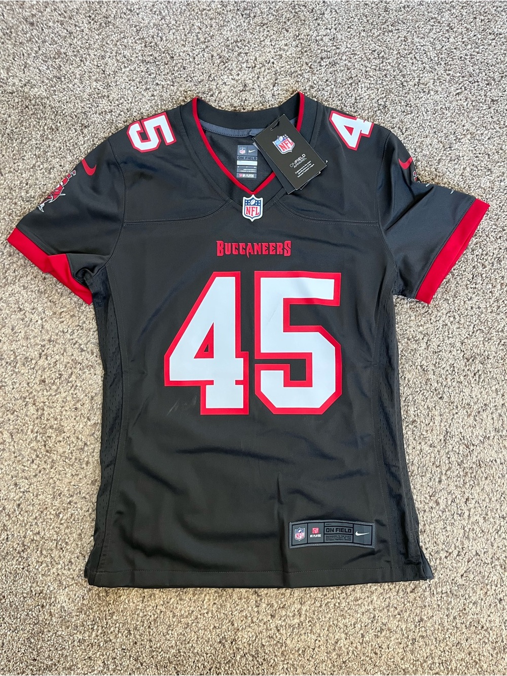 Nike Women's Tampa Bay Buccaneers Black Jersey with Red & White Accents #45